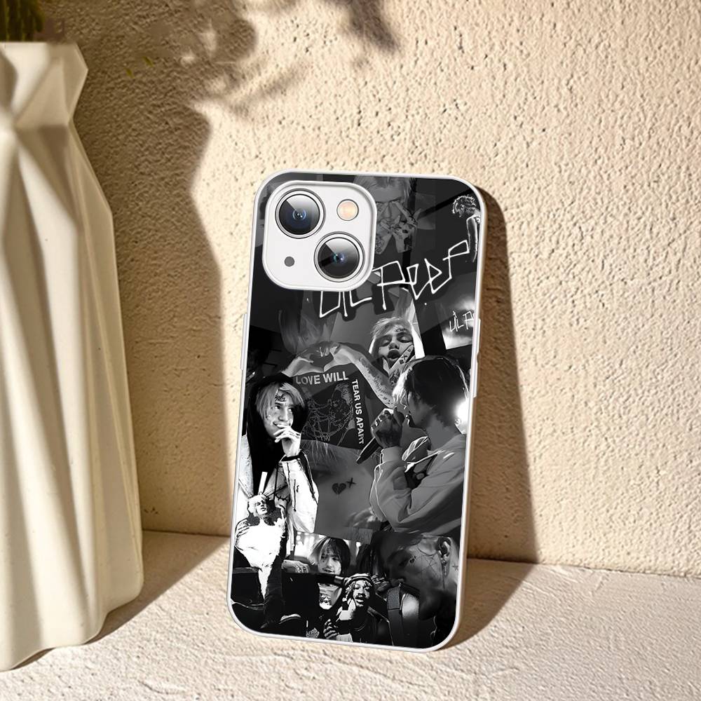 Singer Rapper L-Lil Peep For IPhone 14 13 12 Mini 11 Pro XS Max X XR 14 Plus Tempered Glass Cover