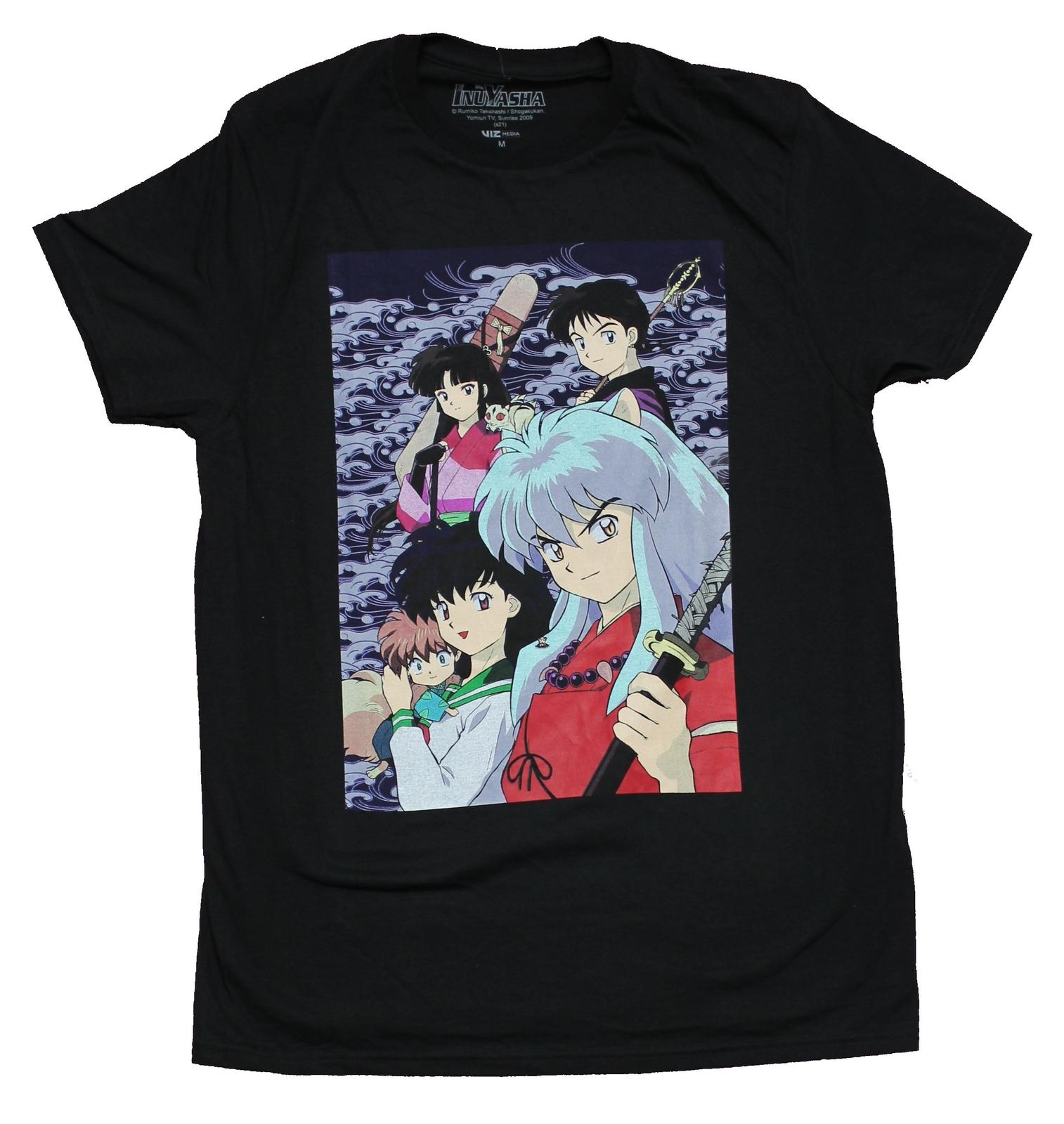 Inuyasha Mens T-Shirt - Purple Swirled Character Group Box Image XXXL
