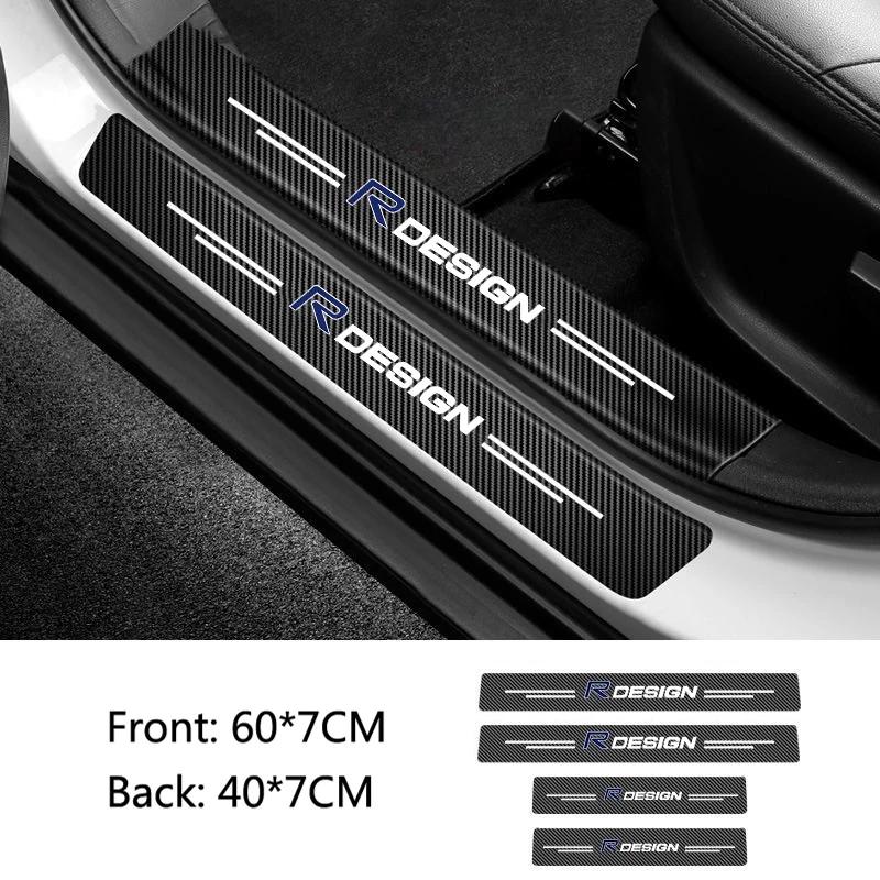 

Car Door Sill Scuff Plate Decor Carbon Fiber Stickers Strip For Volvo R Design RDesign XC90 XC60 S60 V40 XC40 V60 V50 S40 C30 C7