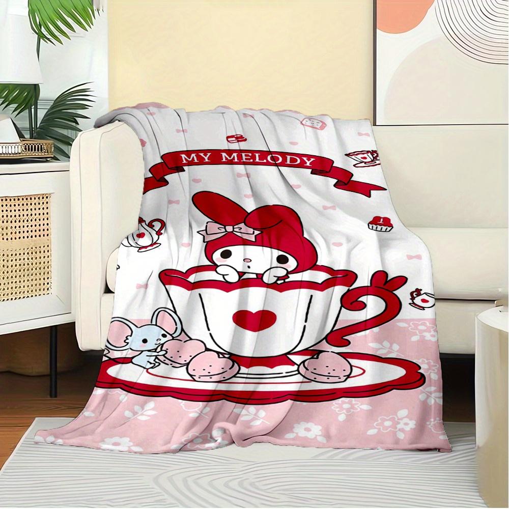 1pc Flannel My Melody, Tea Cup, Cute MouseThrow Blanket, Cartoon Truck Pattern Printed Blanket, Warm Cozy Soft Blanket For Couch Bed Sofa Ca