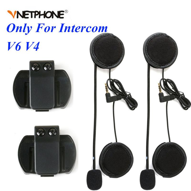 For EJEAS V6 PRO V4C V6C Helmet Headset Accessory Clip 3.5mm Microphone Speaker Headset for Vnetphone V4 Motorcycle Earphones Helmet Communication 7