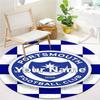 Nautical Crest Shield Custom Name Round Area Rug Carpet Rug For Living Room Bedroom Sofa Playroom Decor Nonslip Floor Mat