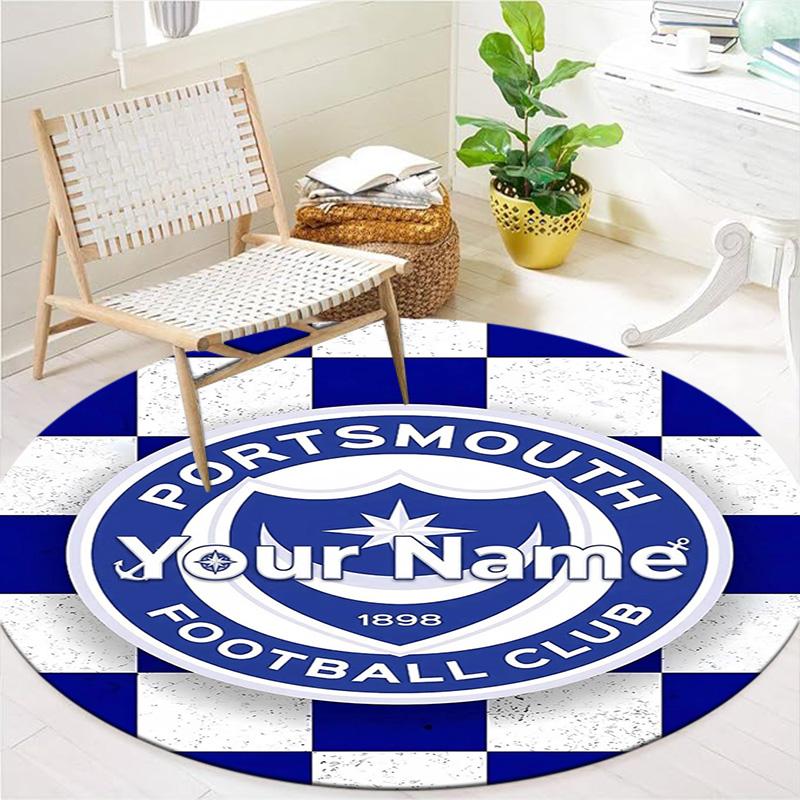 Nautical Crest Shield Custom Name Round Area Rug Carpet Rug For Living Room Bedroom Sofa Playroom Decor Nonslip Floor Mat
