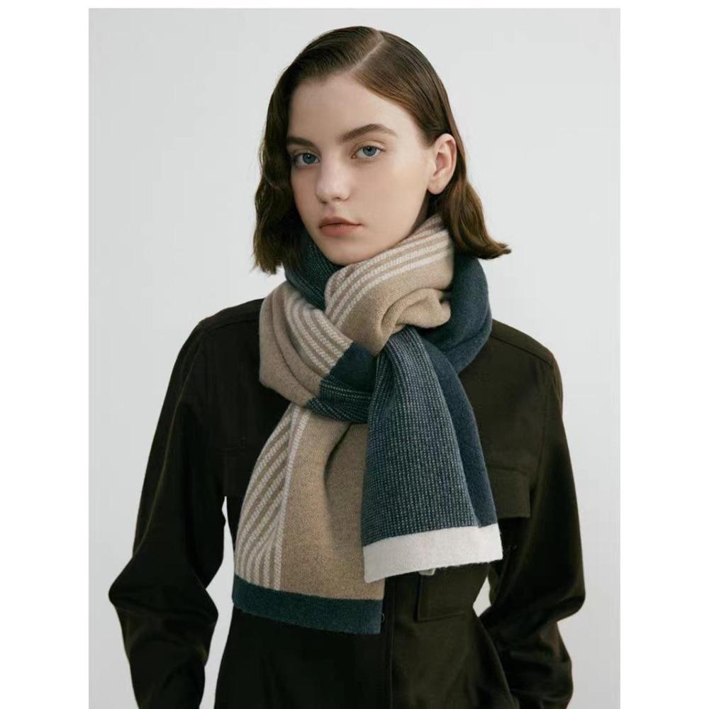 High-End Line Scarf, Japanese And Korean Niche Retro Temperament Men And Women Couples Versatile Warm Winter Knitted Scarf