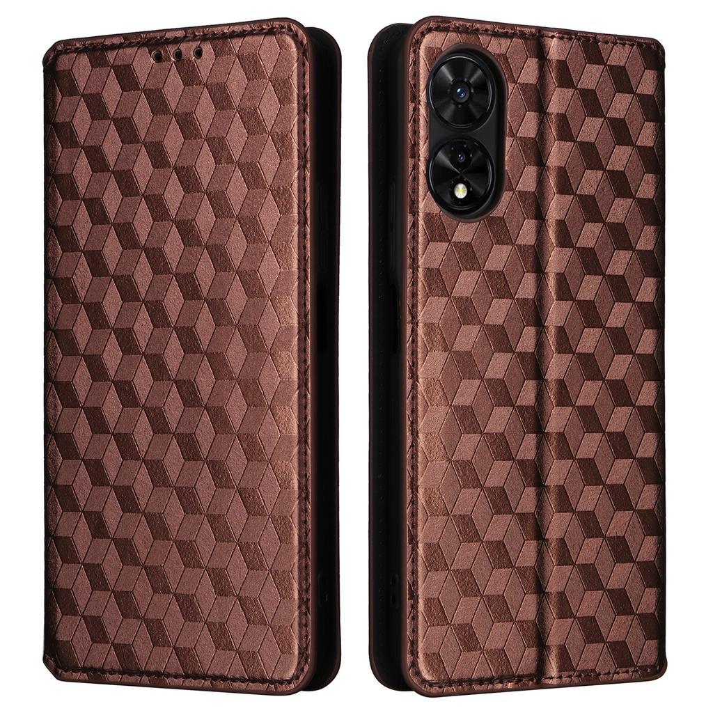 For TCL 50 5G Wallet Case Rhombus Pattern Magnetic Closing Leather Phone Cover