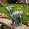 Resin Cat Statue Cute Small Cat Figurine Indoor Outdoor Ornament for Home Yard Lawn Porch Decoration
