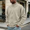 Men's Retro Corduroy Zip Cardigan with Two Pockets Casual Sweater