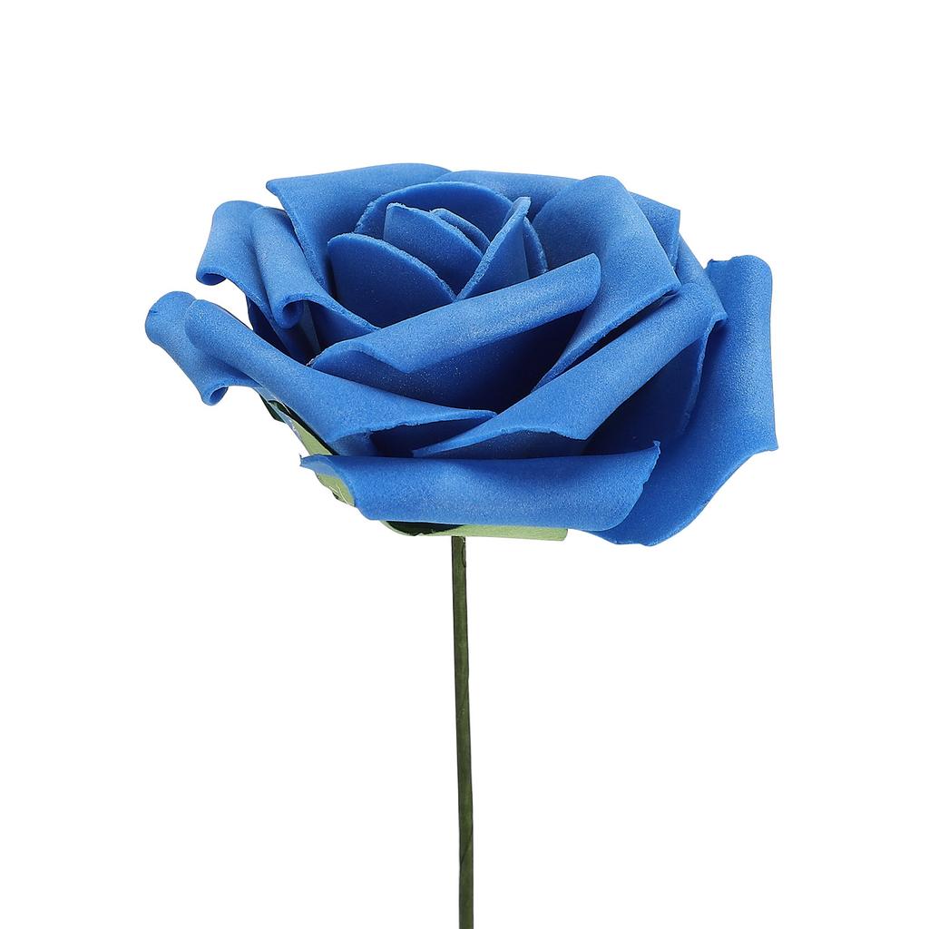 10pcs 8cm PE Foam Rose Flowers Deep Blue Wedding Decor