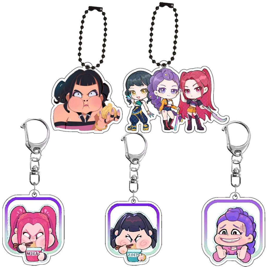 Kpop Dämonenjäger Anime Zoe Rumi Mira Saja Jungs Superstar Acryl Schlüsselanhänger Unters Huntr/x Baby Selbst Schlüsselanhänger Huntr-X Tasche Anhänger