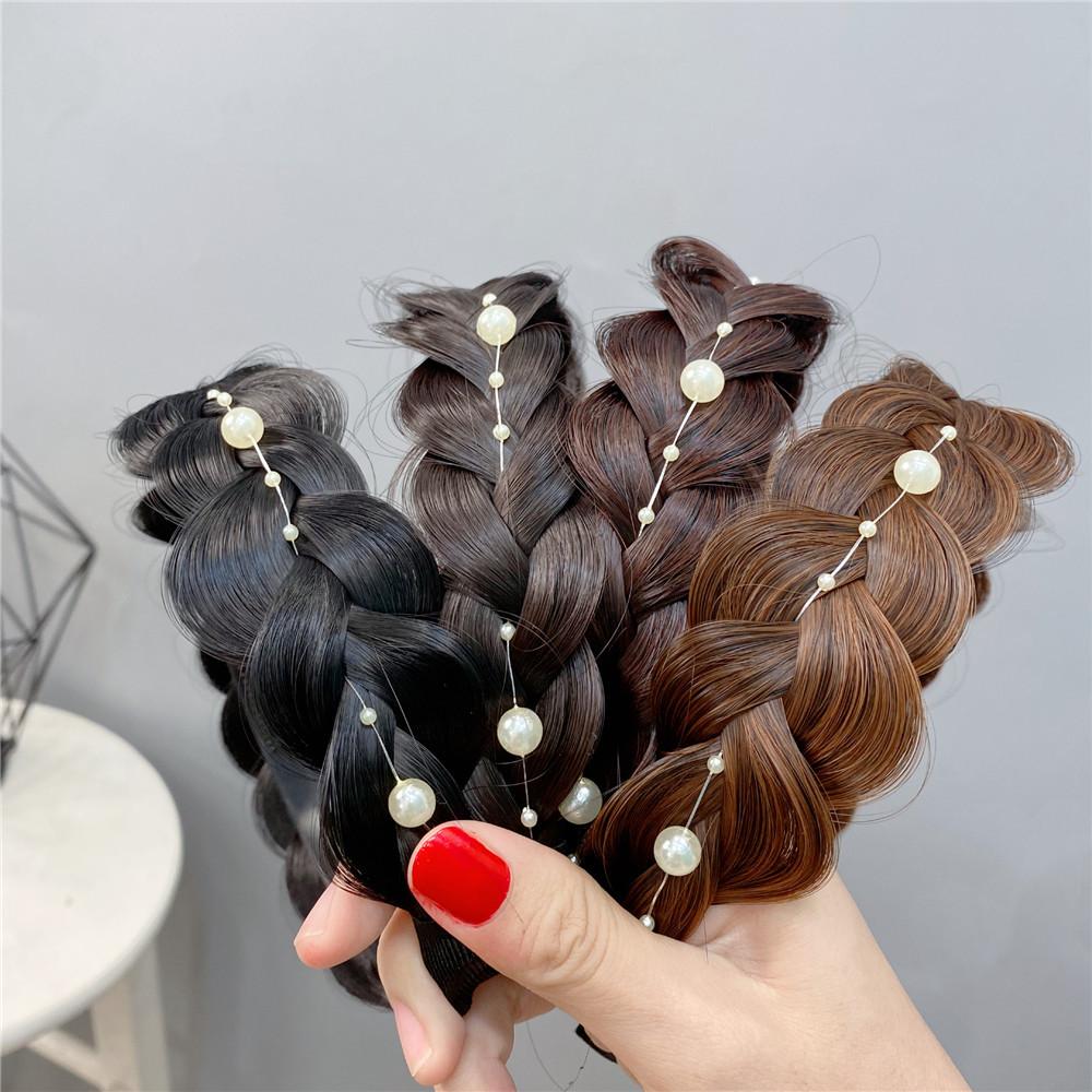 Women Hair Band Fishbone Braid Lazy Wig Twist Braid Headband Hairpin Bohemia Fashion Non-slip Headdress Bridal Hair Accessories