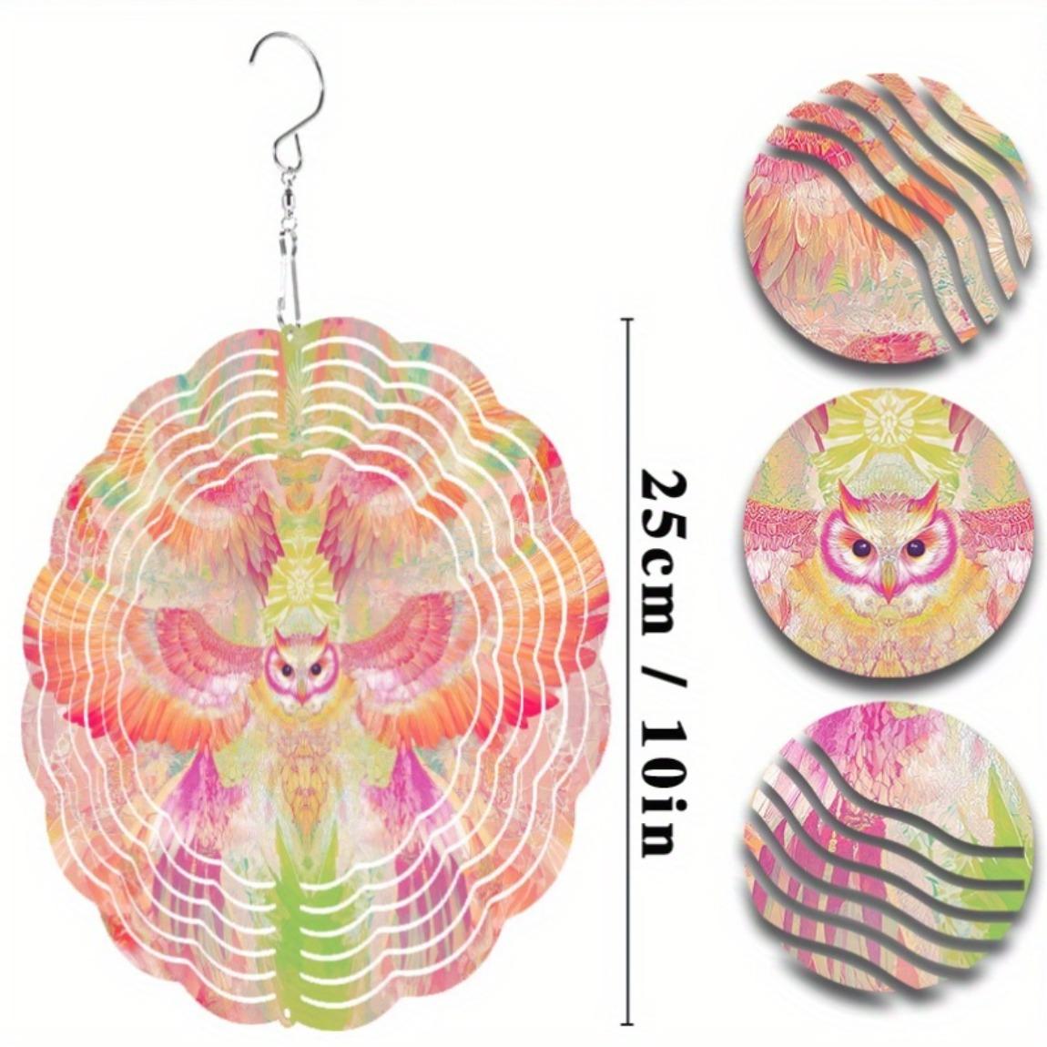 

10 Inch Hanging Wind Chime with Floral and Bird Design Metal Garden Art for All Seasons Outdoor Decor Ideal Gift for Friends 01A