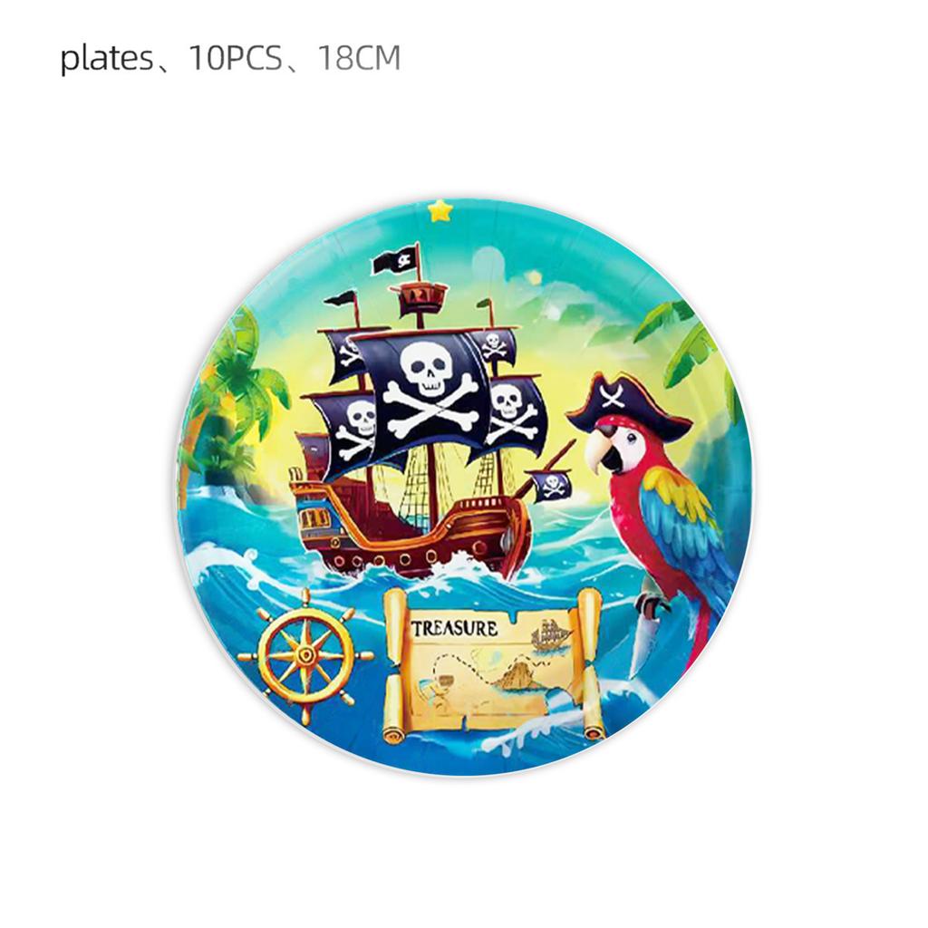 Pirate Theme Birthday Party Decorations Tableware Tablecloth Paper Plates Party Favor Gifts Supplies Souvenirs Baby Shower
