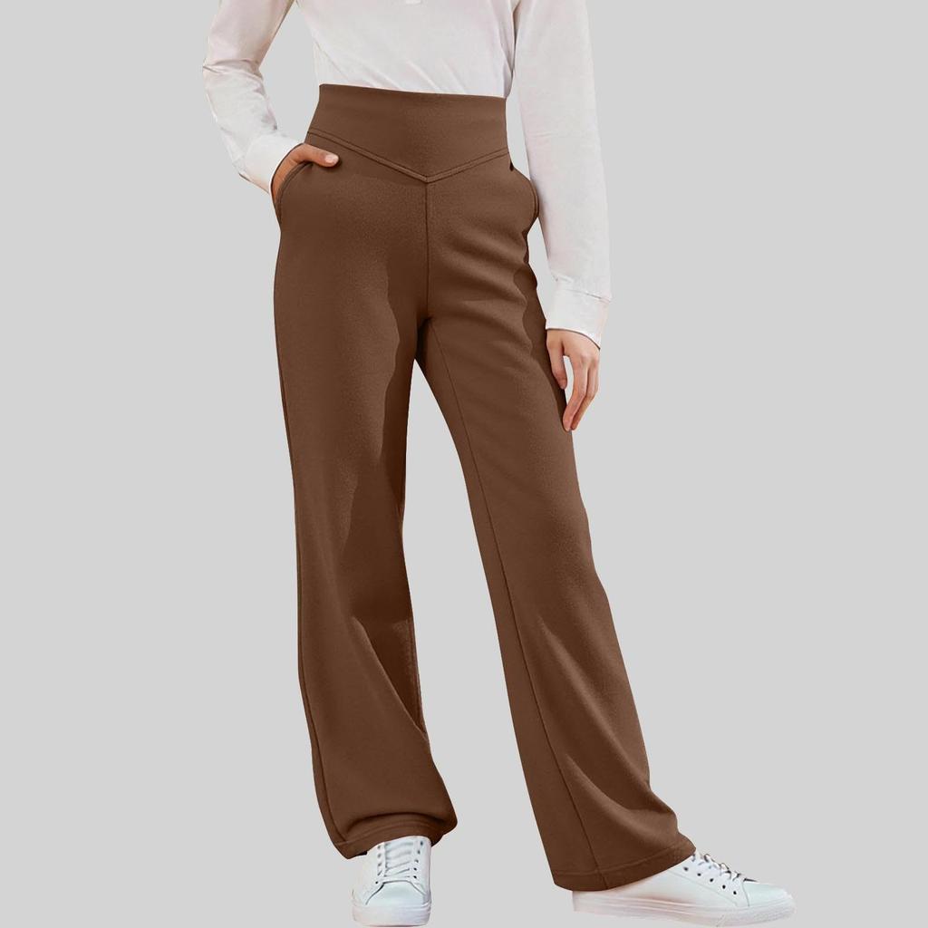 Children's Bell-Bottom Pants With Elastic Waistband And Pockets In Color