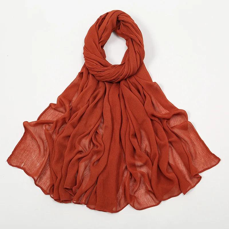 2024 Soft Rayon Cotton Muslim Hijabs for Women Scarf Plain Shawls Femme Musulman Viscose Rayon Headscarf Islamic Turban Headband
