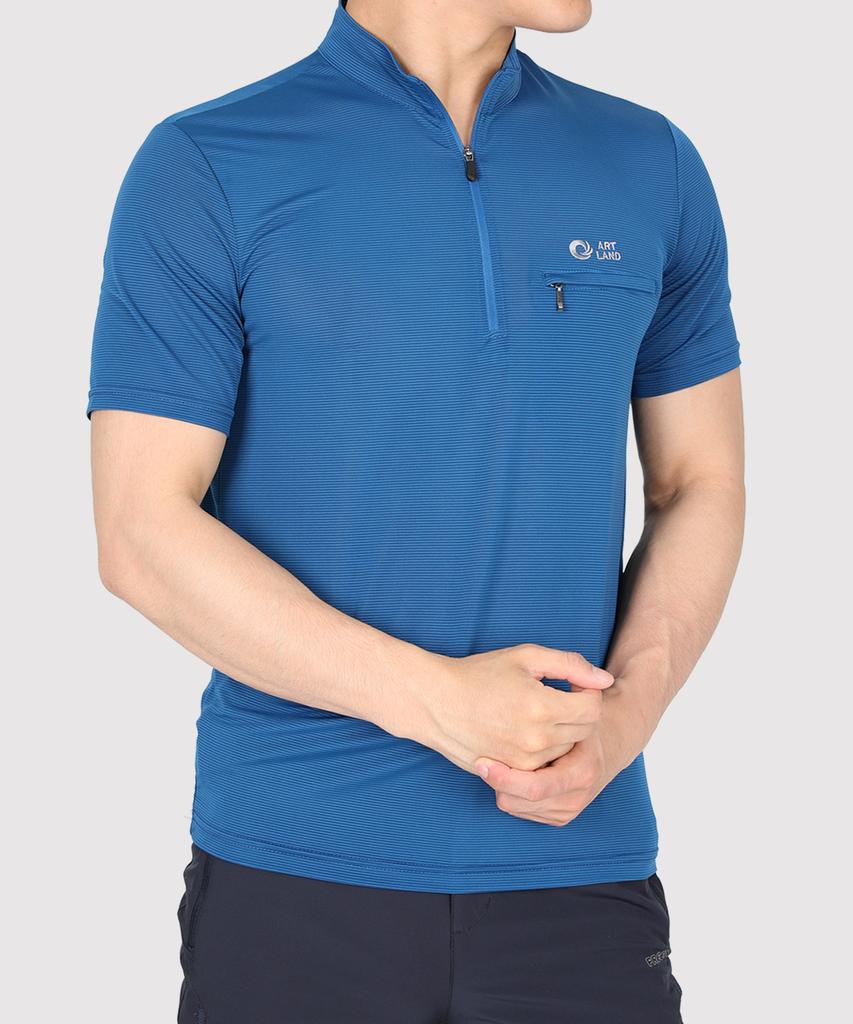 EXTRASPORTY Cool Daily Men'S Cooling Short Sleeve Zip-Up T-Shirt 4 Colors