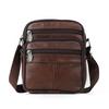 Cowhide Leather Men's Shoulder Bags Husband Small Crossbody Messenger Bag Leather Man Zipper Designer Party Bags Gift