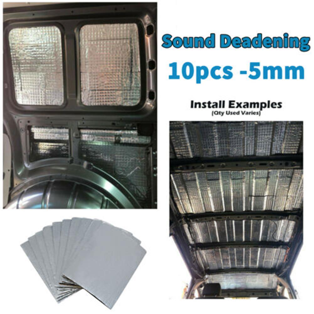 10 Sheets Car Sound Deadener Heat Insulation Mat Aluminum Foil Sound Proofing Noise Insulation Deadening Insulation Mat