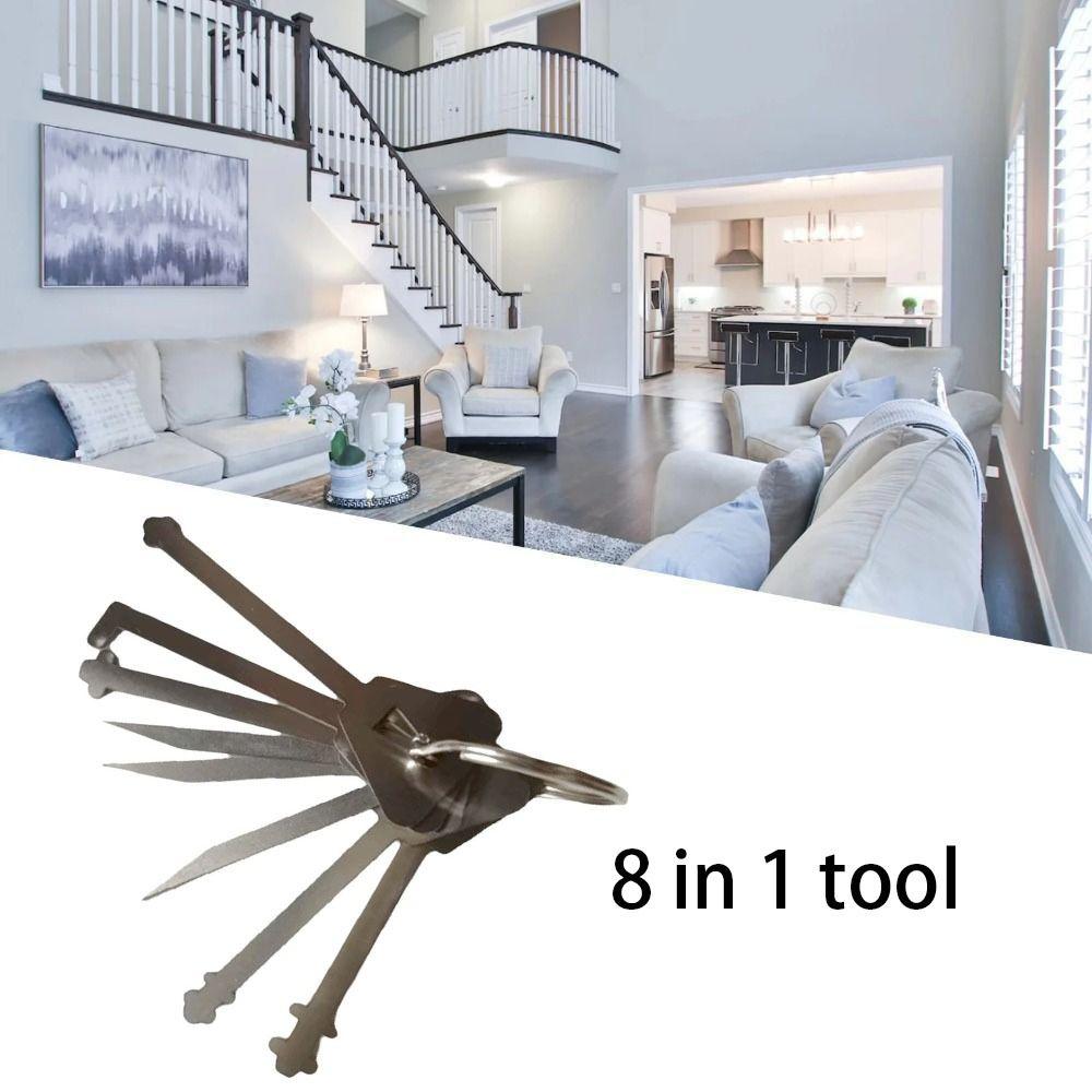 Stainless Steel Master Keys Lock Installation Durable Skeleton Lock Hook Warded Pick Sturdy Rust-proof Open Doors Key Set