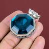 Faceted Indicolite Pendant Gemstone Pendant Antique Jewelry 925 Sterling Silver Pendant Handmade Boho Pendant Vintage Jewelry Gifts For Mom