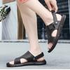 Fashion Men Sandals Massage Slippers Outdoor Comfortable Men Beach Shoes Classic Summer Non-Slip Thick-soled Leather Sandals Sandalias