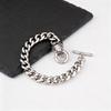 Rock Punk Men's Snake Head Chain Bracelet,11MM Stainless Steel Thick Chain Wristband,Birthday Party Gift for Him