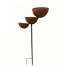 Vintage Iron 3-Tier Metal Bird Bath Ground Stakes Bird Water Dispenser  Lawn Decor