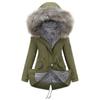 Women Mid-length Hooded Winter Warm Plus Fleece Coat Plus Cotton Padded Coat