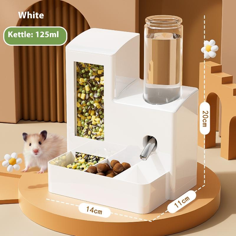 2-in-1 Automatic Hamster Automatic Feeder Water Dispenser Multi-functional Small Pets Drinking And Feeding Food Container