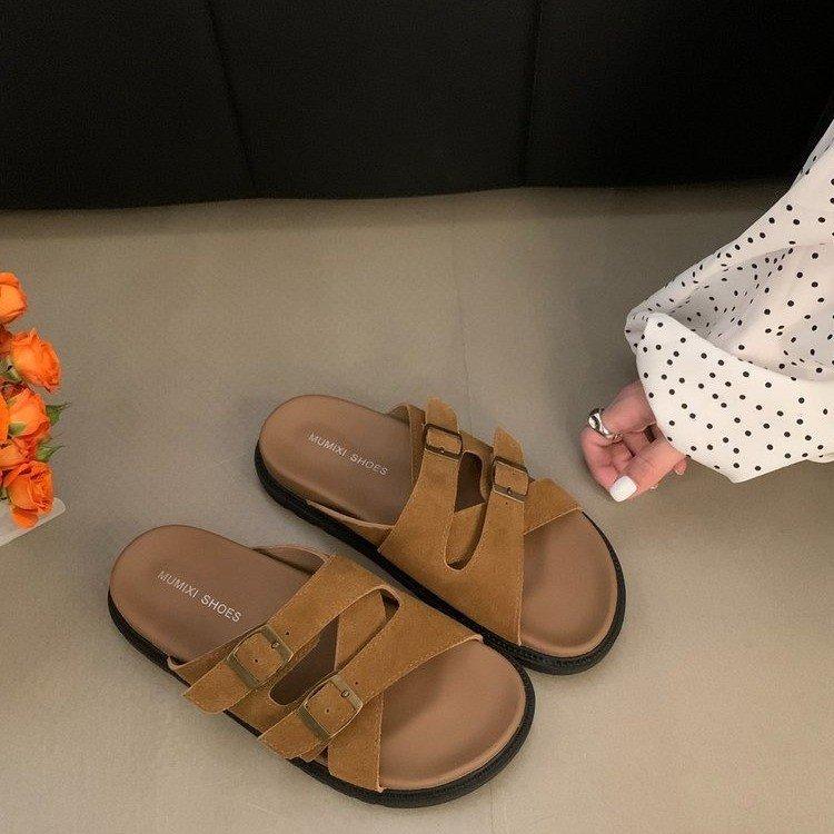 Slippers women's shoes wear new summer Mori retro versatile word beach cool slippers temperament