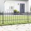 Garden Fence Panel Set 5 Pcs Gray 8.5 X 0.6 M Powder Coated Steel