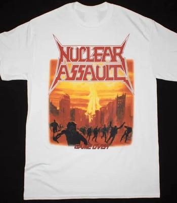 T-shirt Bianca Cotone Nuclear Assault Band Music Taglia Unica Unisex