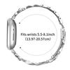 For Fitbit Versa 3/Sense Watch Band 7-Bead Rhinestone Crown Stainless Steel Strap Silver