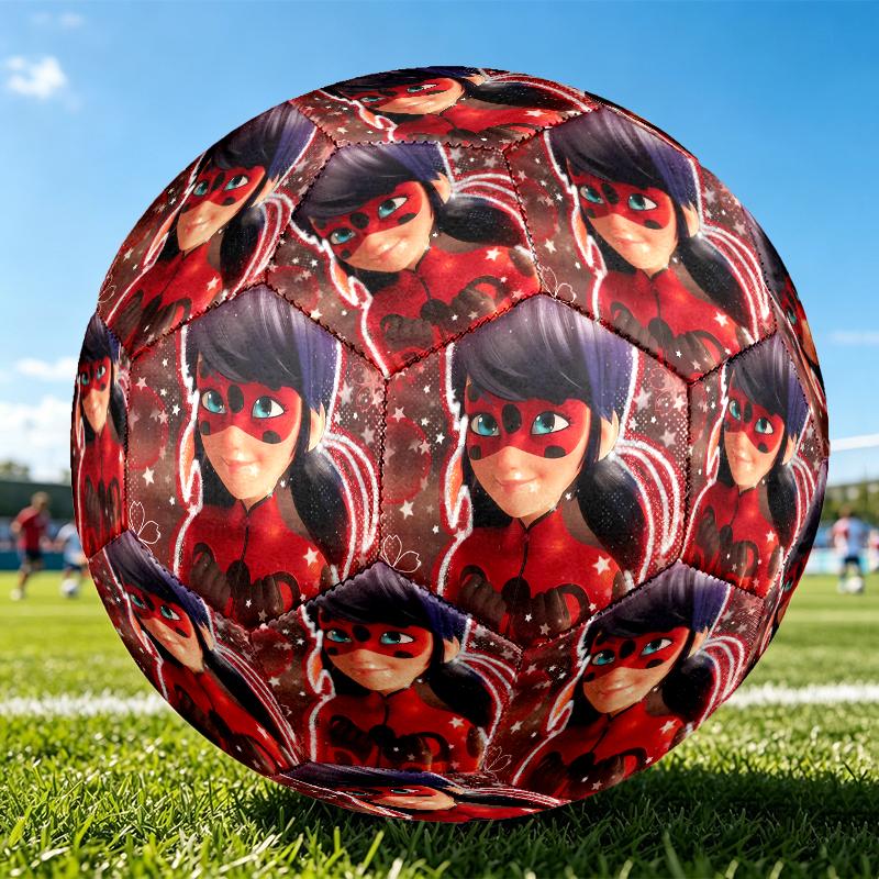 Size 5 Soccer Ball - Outdoor Sport Football with Ladybug Pattern, Ideal Gift for Birthdays, Christmas, Father's Day, Graduation