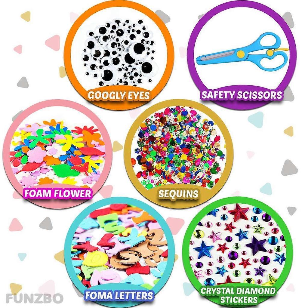 Arts and Crafts Supplies for Kids - Craft Art Supply Kit for Toddlers Age 4 5 6 7 8 9 - All In One D.I.Y. Crafting School Kindergarten Homeschool Supp