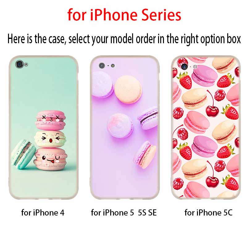 Macarons Cake Soft Silicone Case For iPhone 13 11 12 Pro X XS Max XR 6 6S 7 8 Plus SE Mini Cover