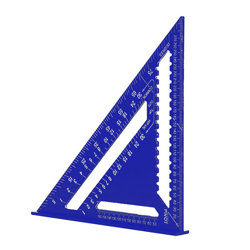 12 Inch Angle Ruler Metric / Imperial Aluminum Alloy Triangular Measuring Ruler Woodwork Speed Square Triangle Angle Protractor
