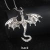 Dripping oil cartoon dragon color necklace European and American fashion animal stainless steel lanyard