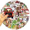 50 Christmas Cartoon Waterproof Sticker Sheets for Phone Cases and Scrapbooks