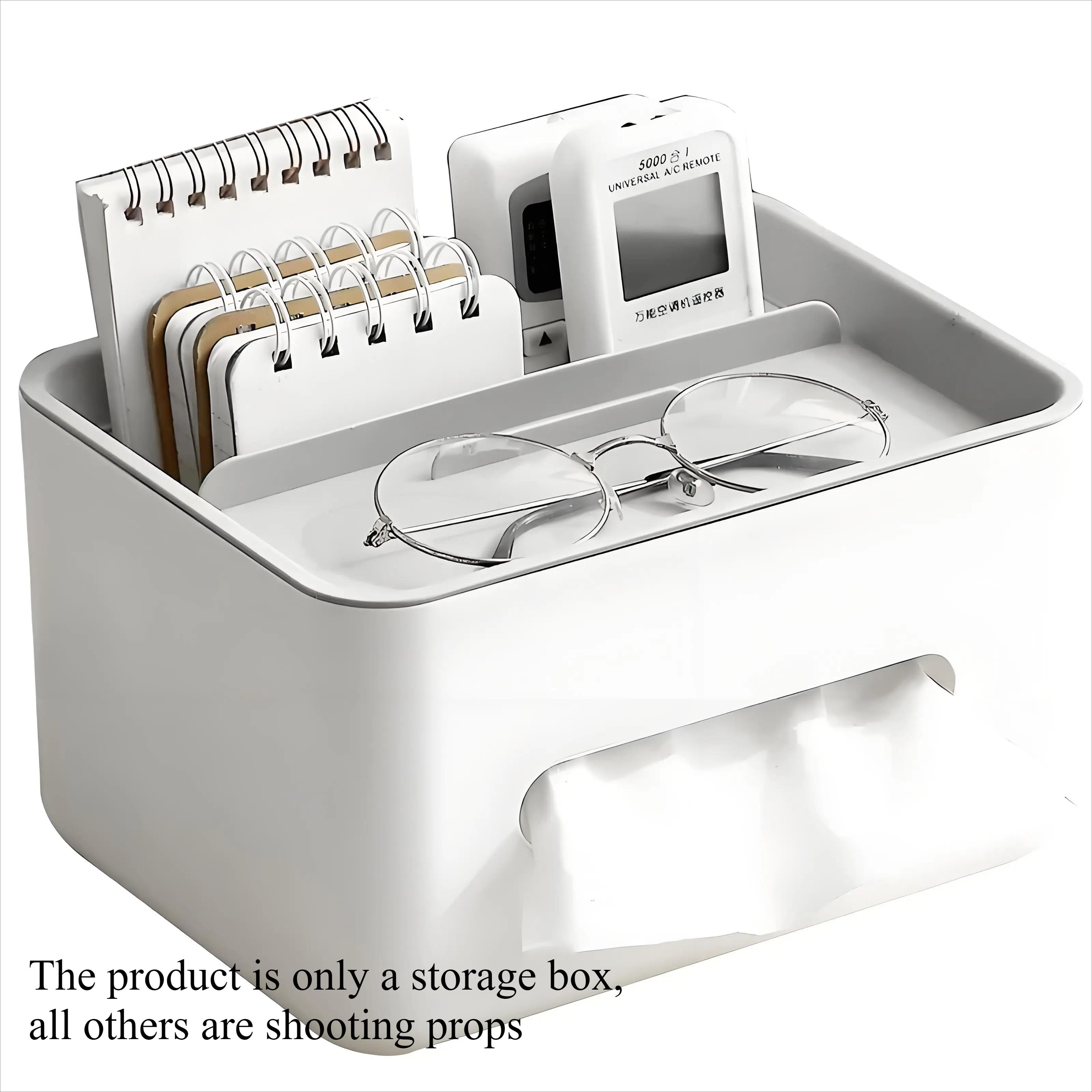 

Multifunctional Sundries Ontainer Storage Home Tissue Box Napkin Holder Remote Control Storage Desk Organizer Office белый
