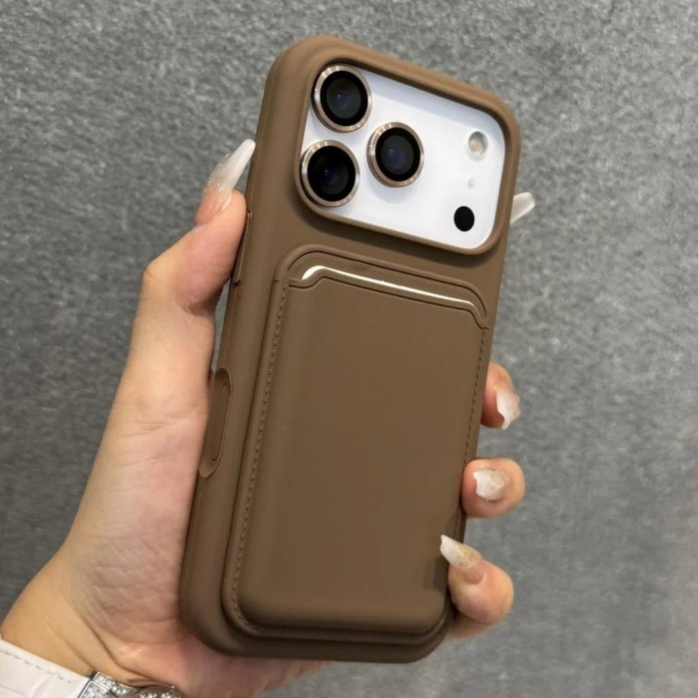 Magnetische flüssige Silikon-Handyhülle für iPhone 16 17 1 14 13 12 11 Pro Max mit Kartenfach Geldbörse Stoßfeste Hülle