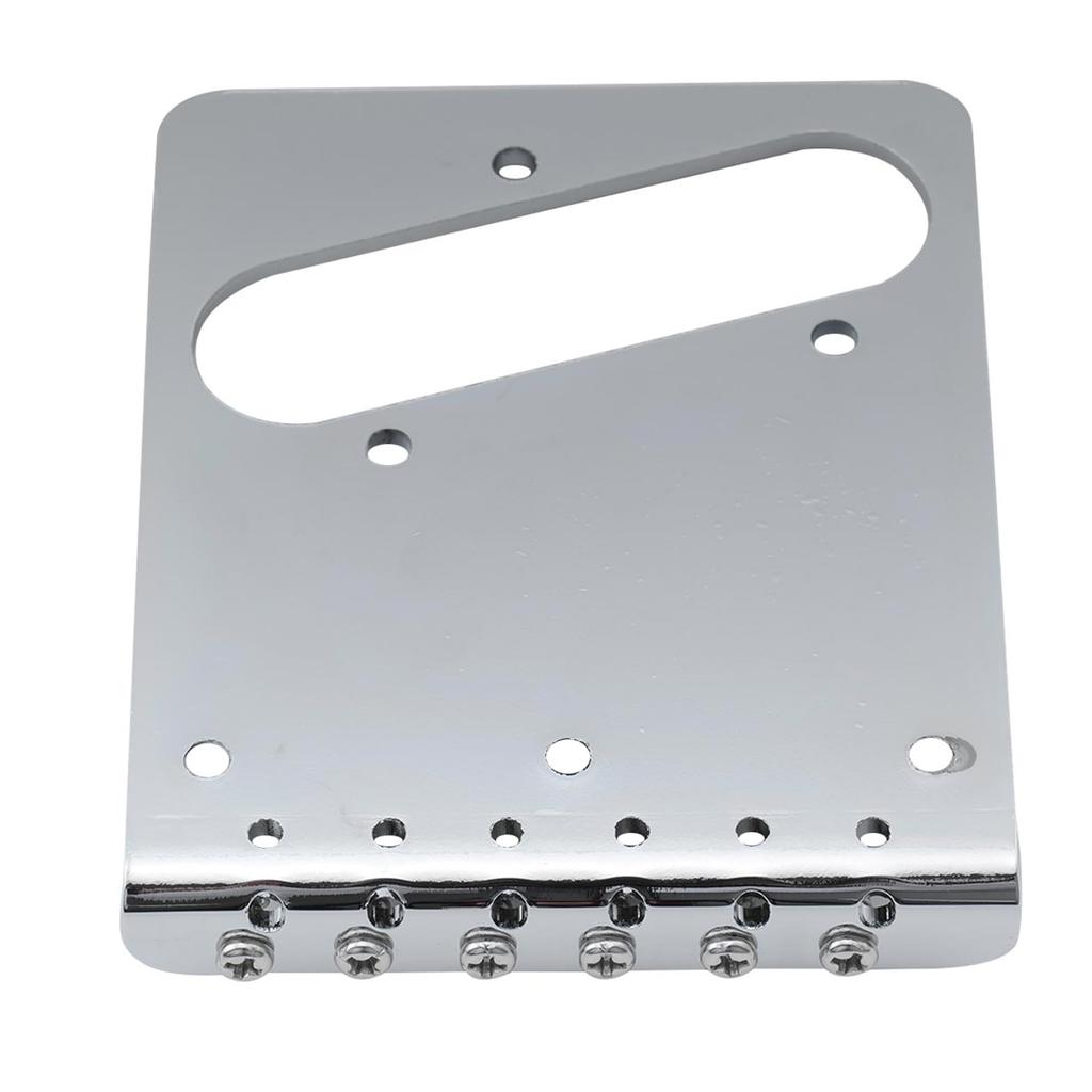 Musiclily Pro 10.8mm Modern Style Telecaster Bridge with Brass 6-Way Saddles for Telecaster-Style Electric Guitars, Chrome