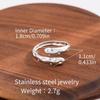 Stainless Steel Adjustable Open Ring - Colorfast Titanium Jewelry