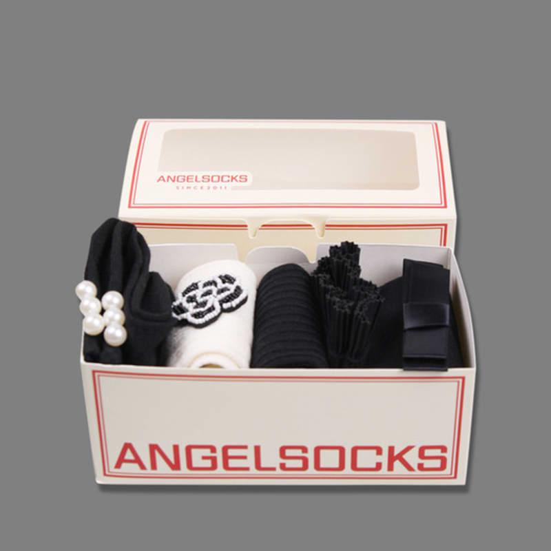 ANGEL SOCKS SET003_Chic Socks Set, Gem Jewelry, Sparkling Cubic Ribbon, Brand Gift, Return Gift Set