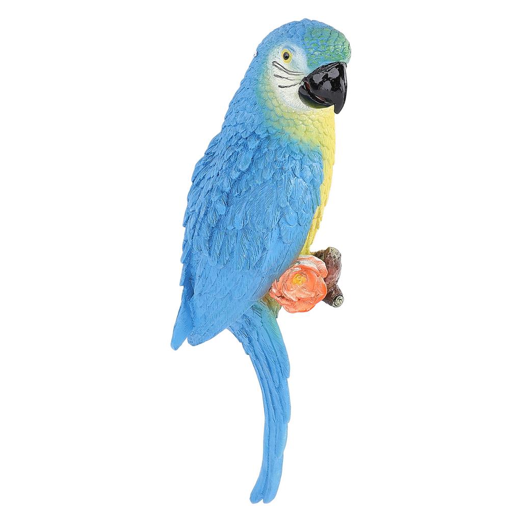 Parrot Ornament Half Face Bird Figurine Resin Sculpture for Tree Wall Living Room Balcony Garden