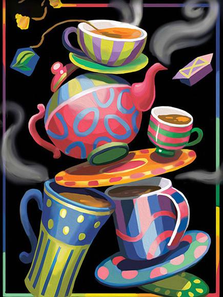 

5D алмазная живопись кофе DIY полная квадратная круглая Алмазная вышивка чашка картина горный хрусталь вышивка крестиком украшение торта Full Square 20X30CM светло-синий