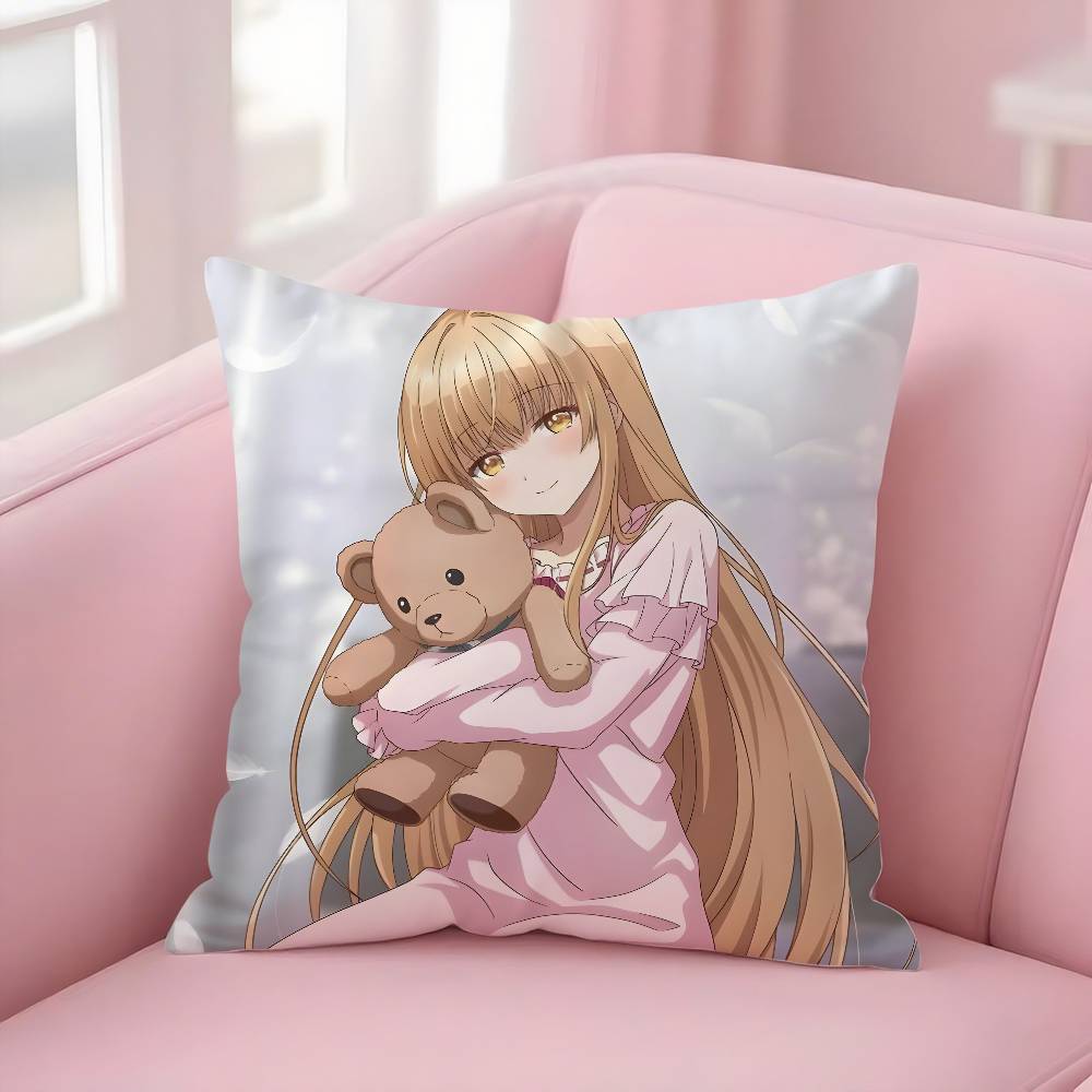 Anime M-My Next Door GirlS Pillow Case Soft Plush Fabric Double Sided Print Decorative Home Living Room Gift Cushion Cover