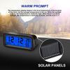 Solar/USB Powered Car Dashboard Thermometer LED Display Electronic Automotive Clock with Backlight Car Accessories