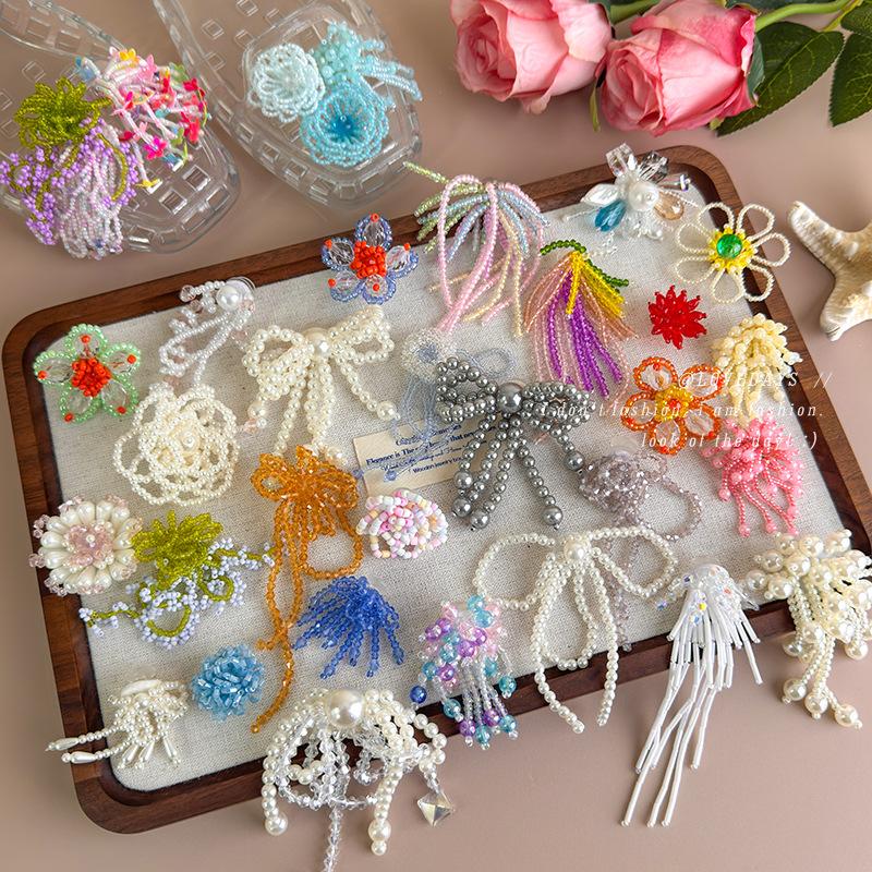 Shoe Decorations Beaded Imitation Pearl Artificial Crystal Hole Shoes Charms Decorations DIY Shoes Flower Buckle Accessories