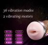 Male Masturbator Vibrator Real Vagina for Men Silicone Toy,Deep Throat Pussy Mouth Double Sex Toys