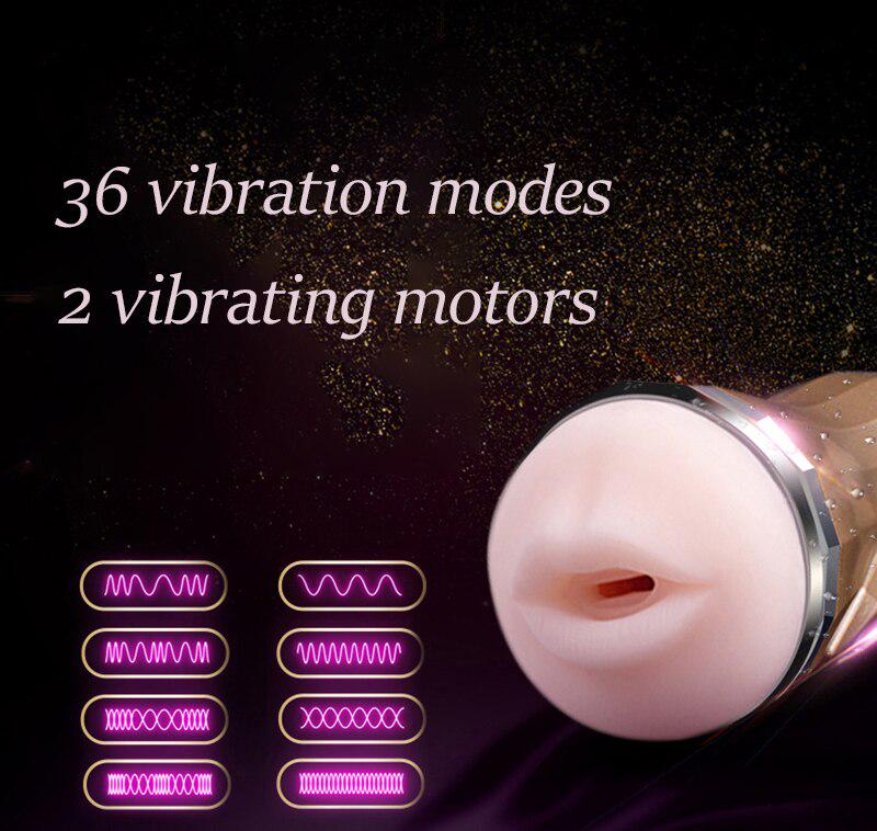 Male Masturbator Vibrator Real Vagina for Men Silicone Toy,Deep Throat Pussy Mouth Double Sex Toys